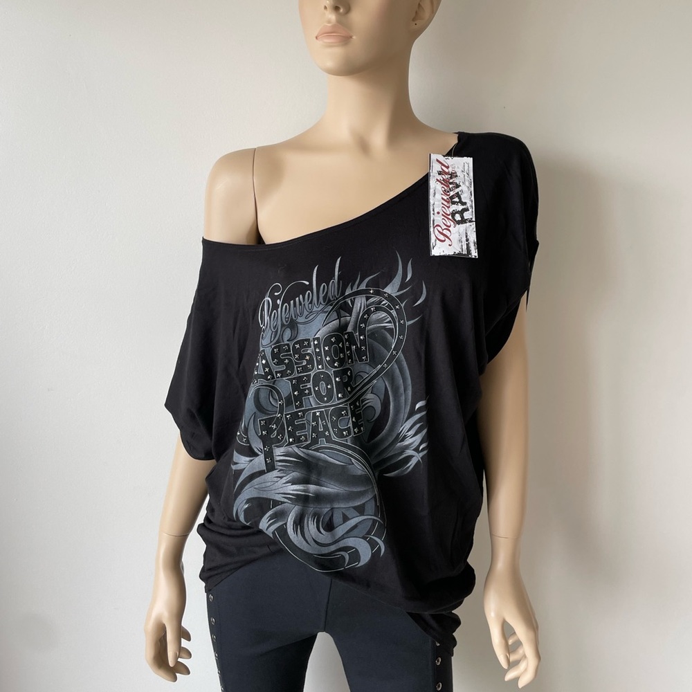 NWT Bejeweled Swarovski Crystals oversized t-shirt